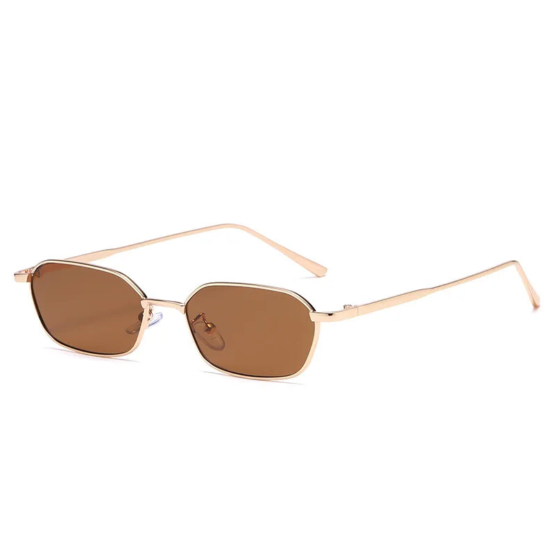 Rectangular Sunglasses Metal Frame Small Sun Glasses