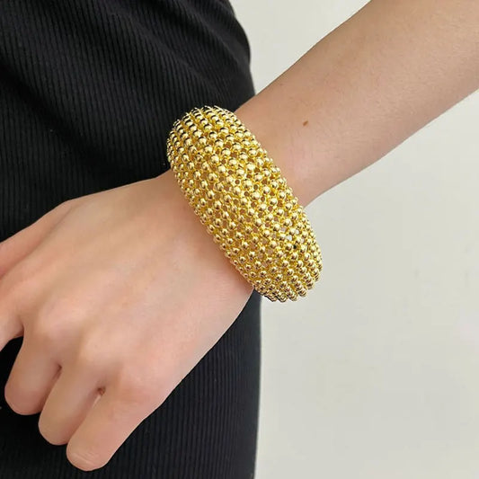 Statement Ball Beaded Open Bracelet Bangle