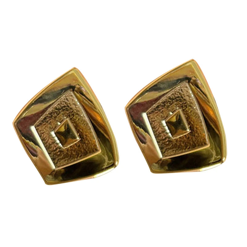 Asymmetric Trapezoid Textured Earrings