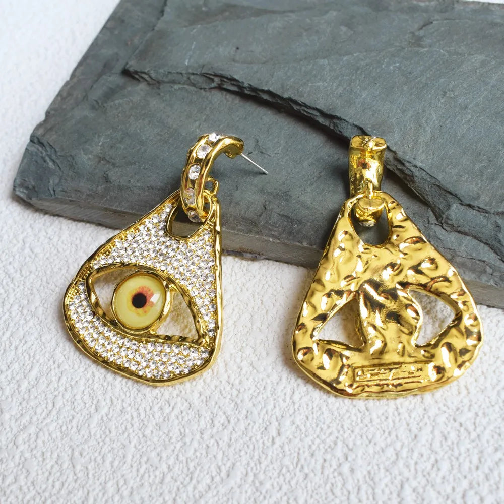 Baroque Style Evil Eye Dangle Earrings