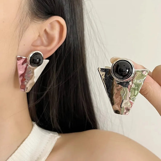 Unique Retro Geometric Triangle Studs Earrings