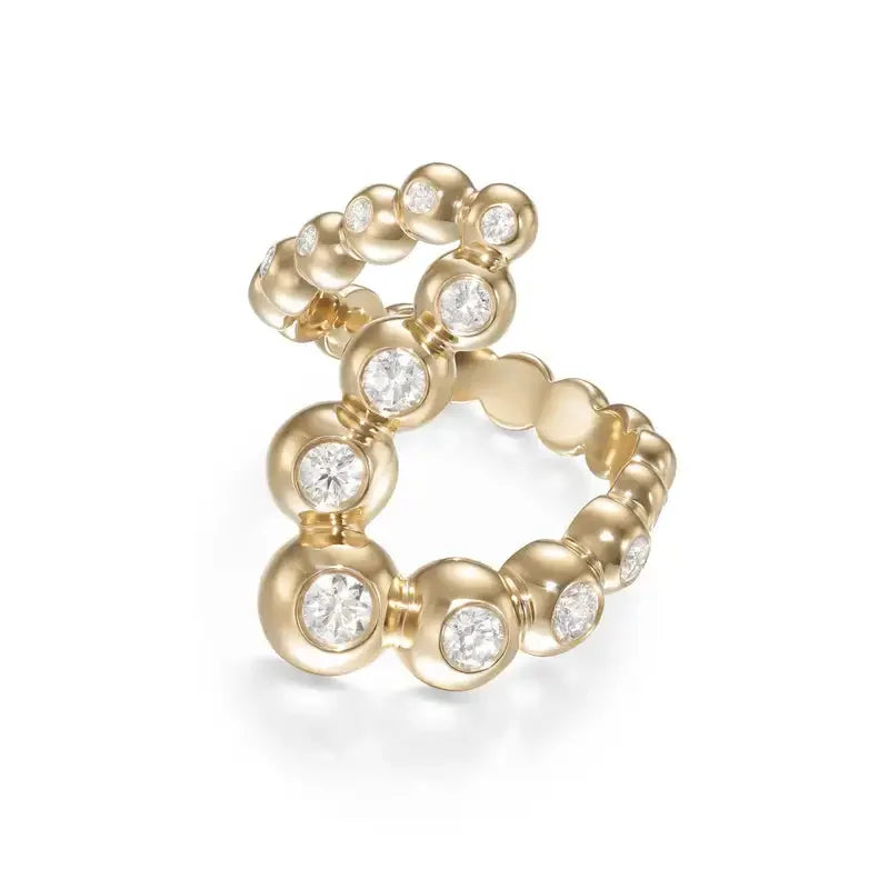 Geomeric Zirconia Round Ring Gold Plated