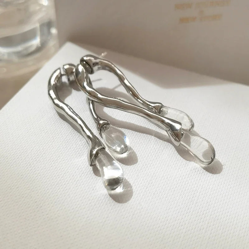 Double Teardrop Dangle Earrings