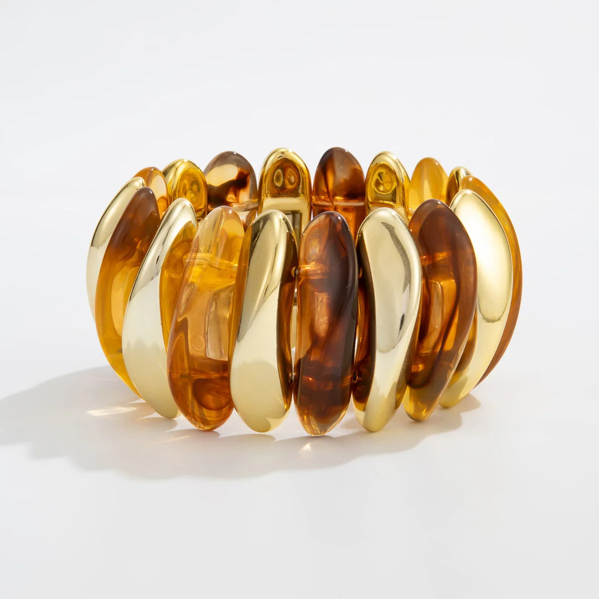 Geometric Wide Chunky Resin Elastic Bangle Bracelets
