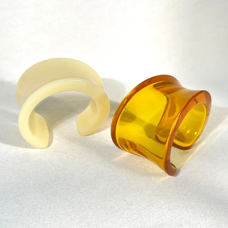Chunky Acrylic & Resin Open Bangles Bracelets