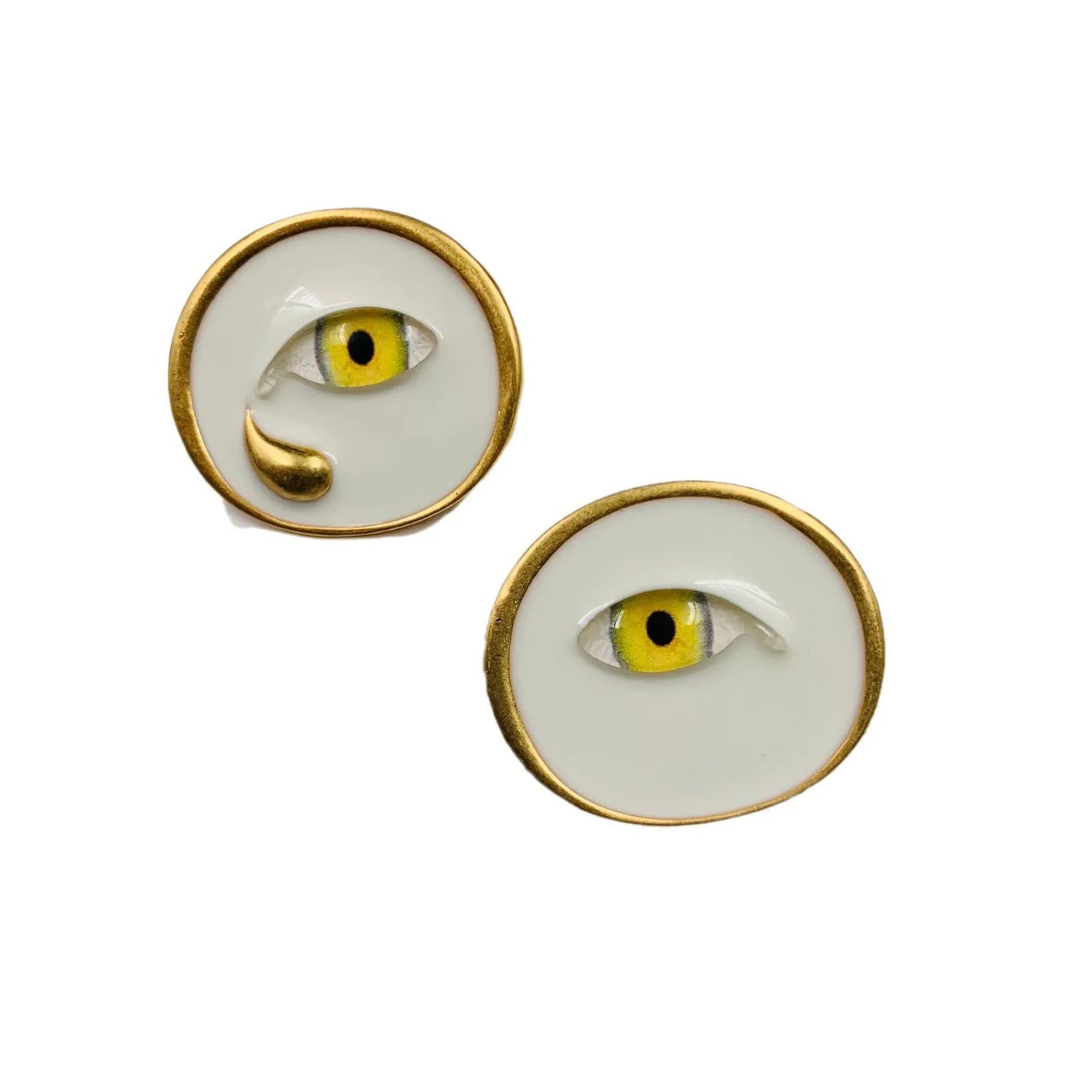 Vintage Schiaparelli Style Devil's Eye Stud Earrings