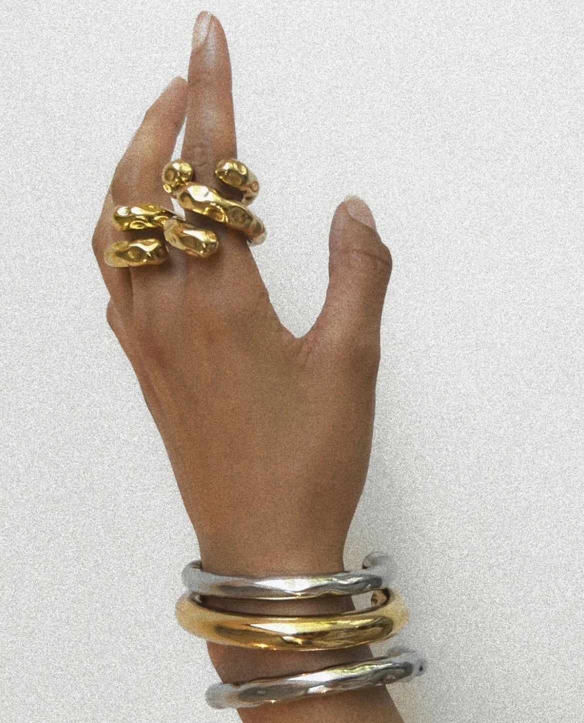 Contemporary Statement Ring Asymmetry Sensuous Contours Bangles & Rings