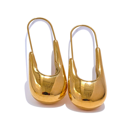 18K Gold Plated Geometric Statement Hoop Earrings