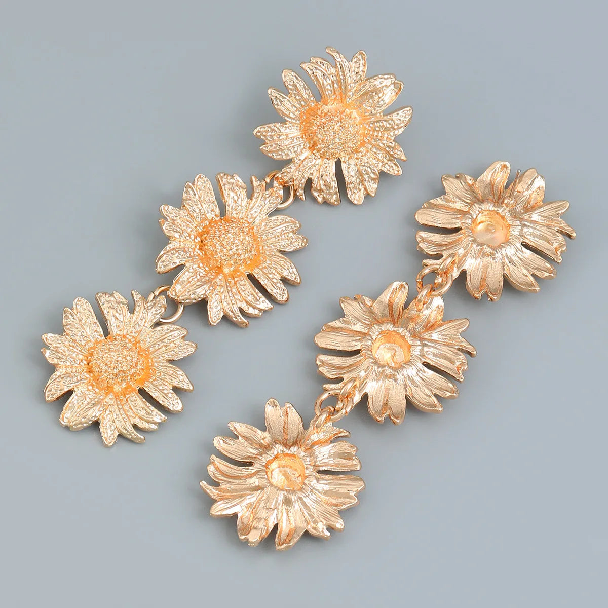 Vintage Style Flower Daisy Statement Earrings