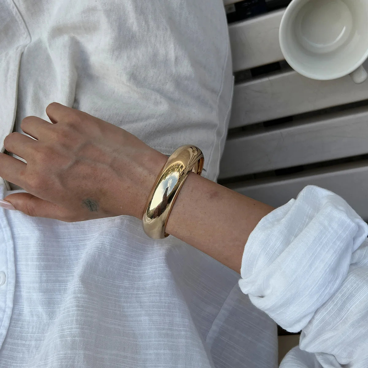 Statement Metal Wide Bangle. Bracelets