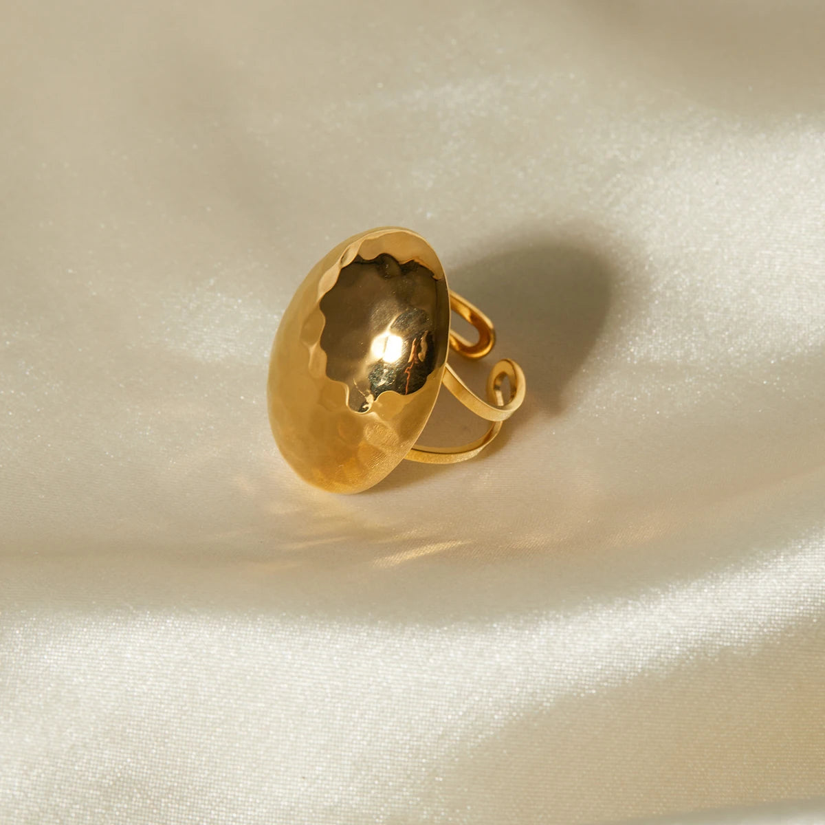 18K Gold Plated Oval Open Ring