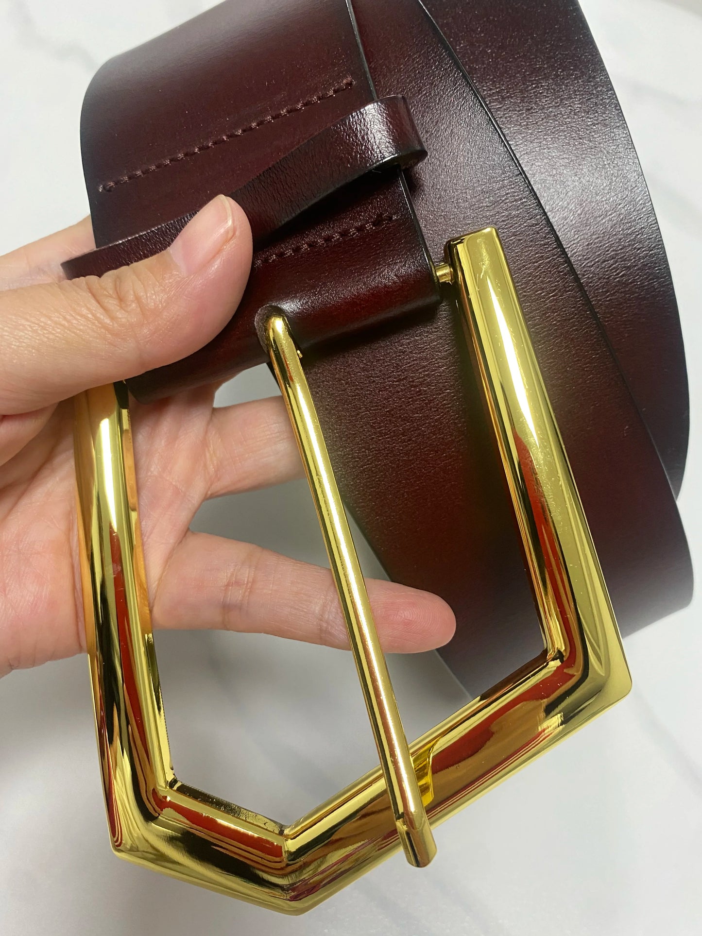 Statement Geometric Buckle Wide Belt