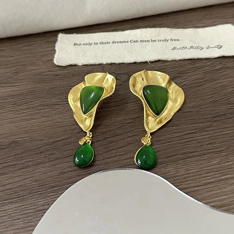 Statement Metal Geometric Water Drop Dangle Earrings