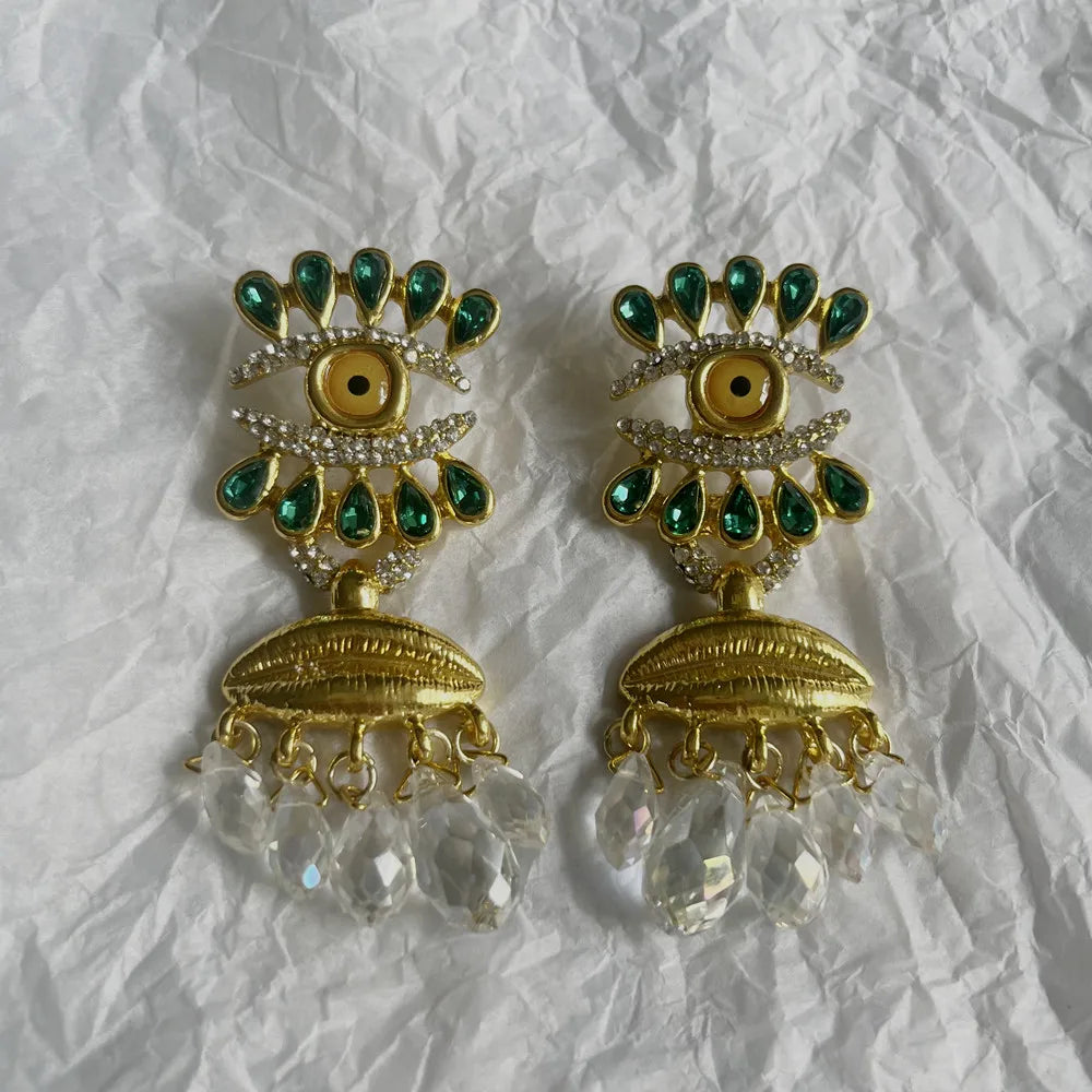 Baroque Style Eyes Design Dangle Earrings