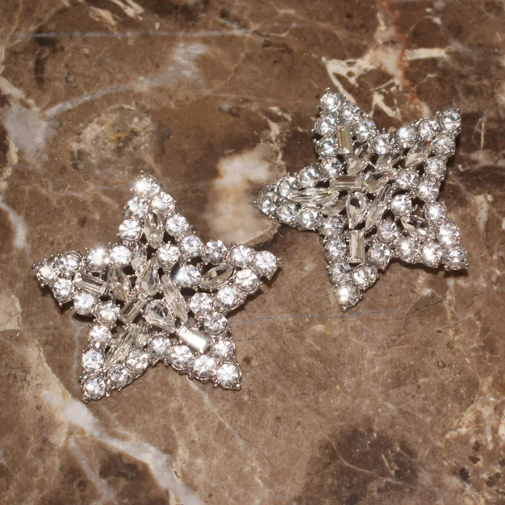 Statement Chunky Star Strass Crystal Earrings