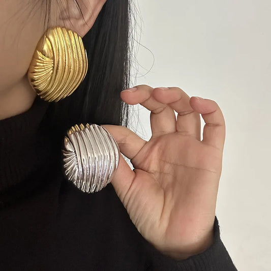 Statement Chunky Shell Shape Stud Earrings