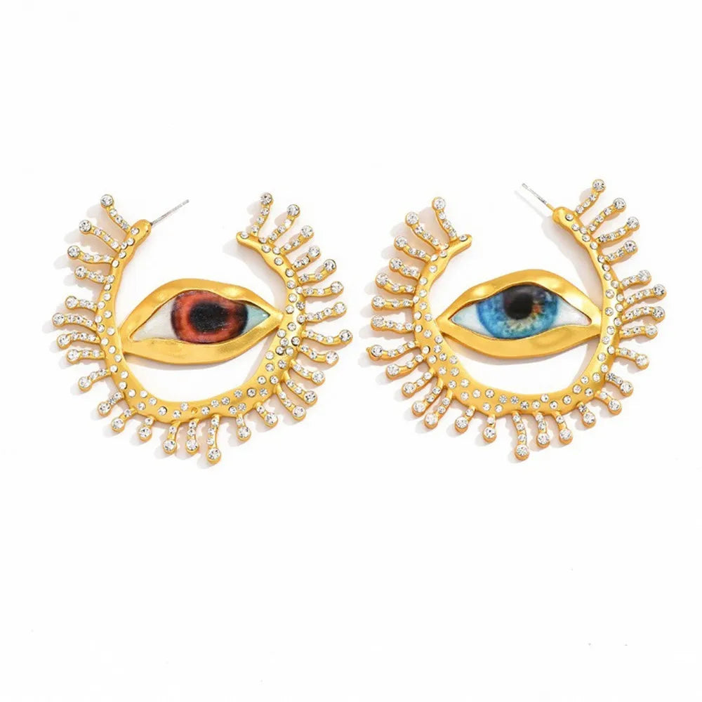 Surrealist Baroque Style Evil Eye Earrings