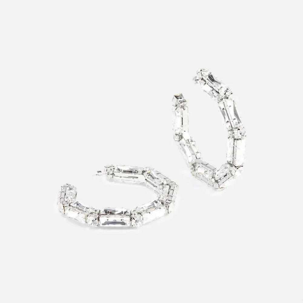 Oversized Crystal Hoop Earrings