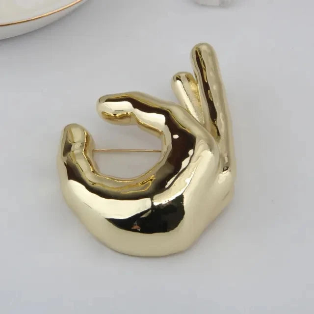 Hand Shaped Statement Brooch