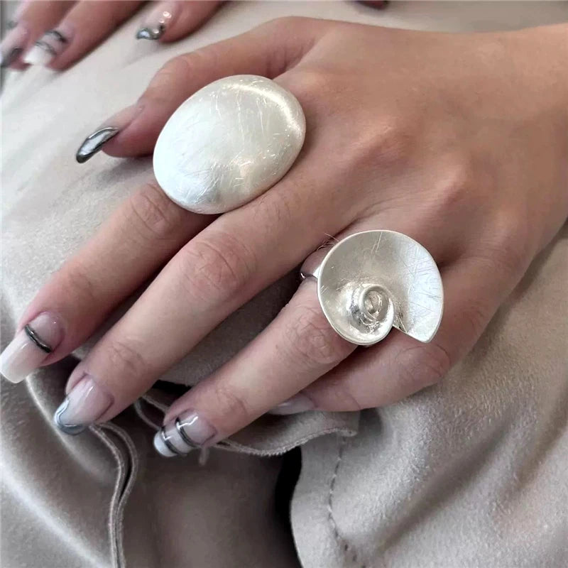 Brushed Adjustable Round Shape Ring