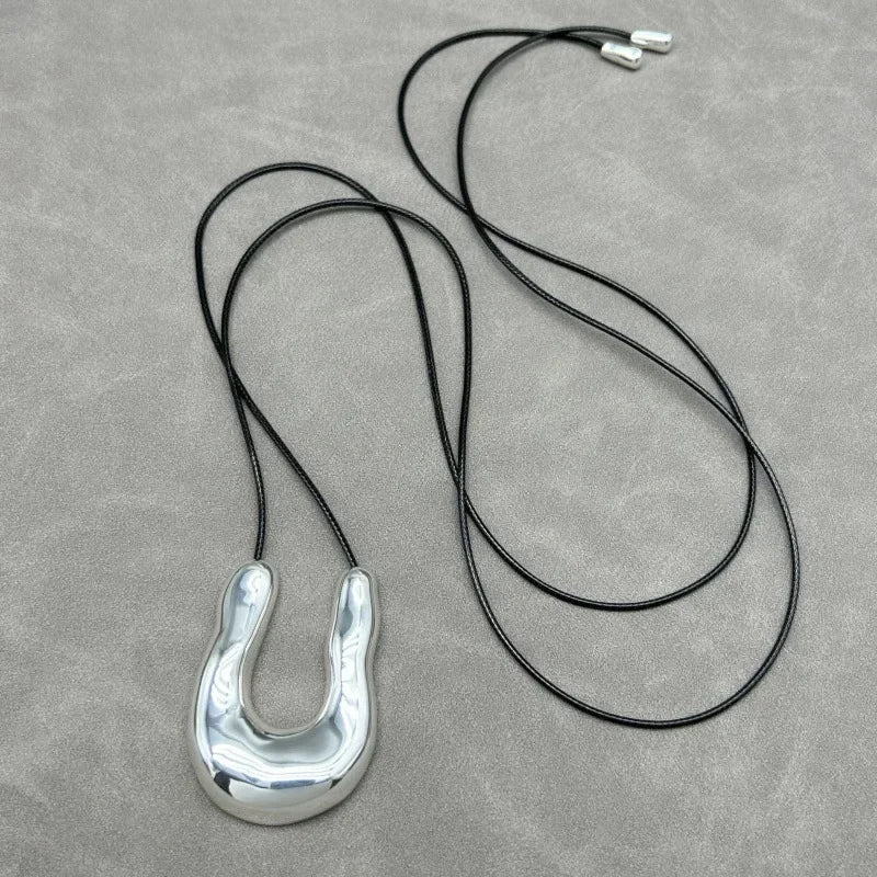 Organic Shape Statement Pendant Necklace