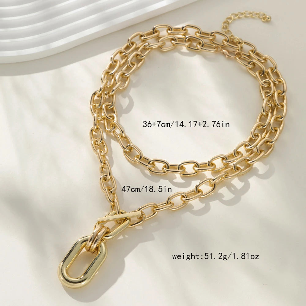 Gold Stainless Steel Chunky Chain Necklace