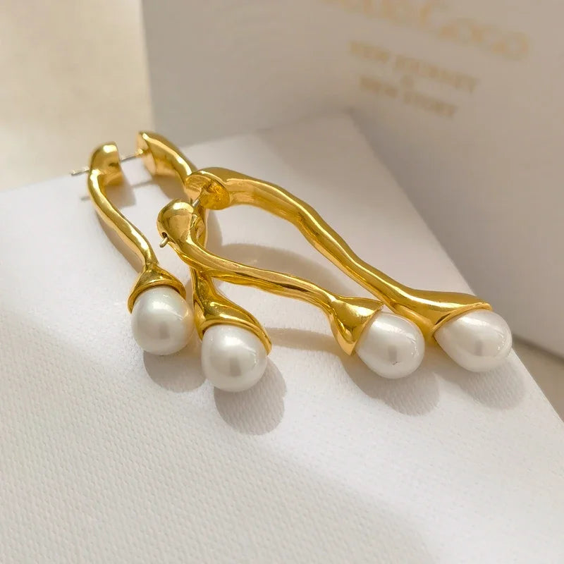 Double Teardrop Dangle Earrings