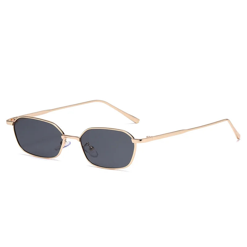 Rectangular Sunglasses Metal Frame Small Sun Glasses