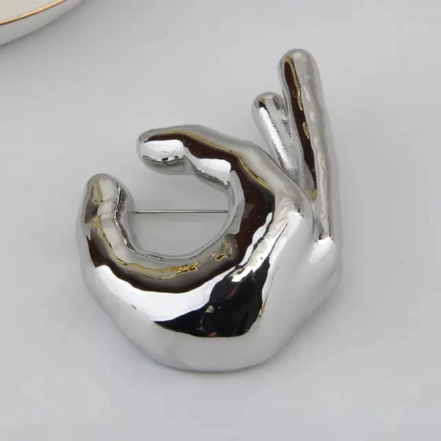 Hand Shaped Statement Brooch