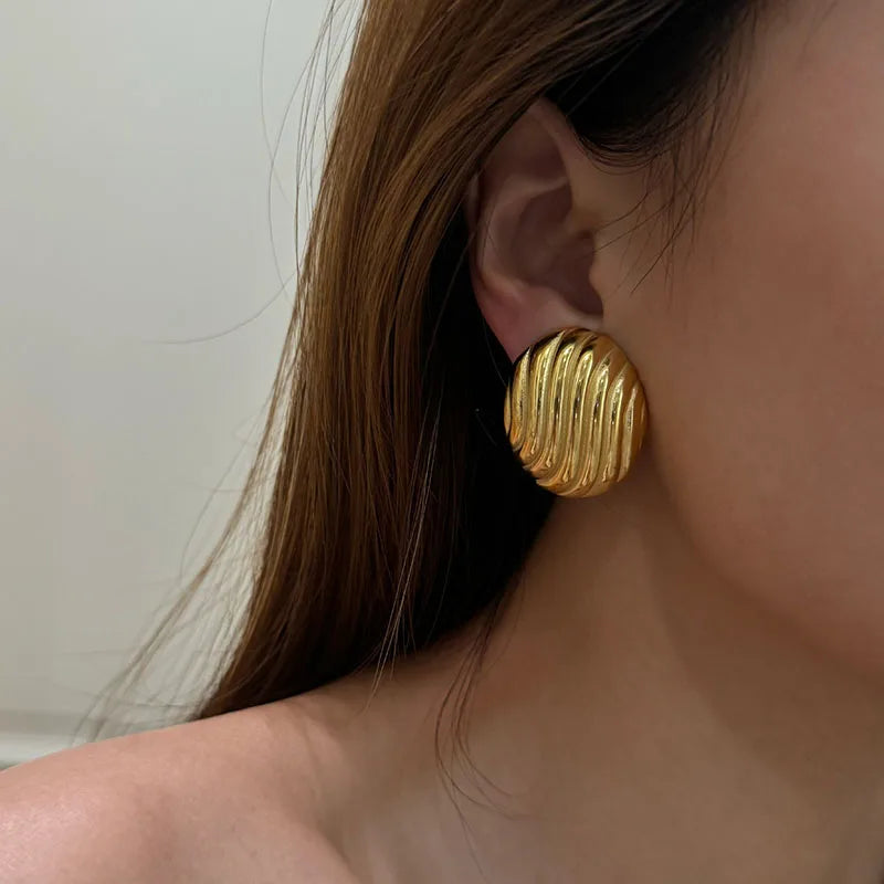 Oval Statement Stud Earrings