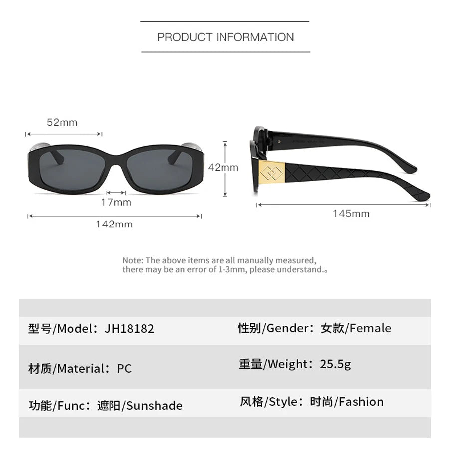 Rectangular Small Frame Sunglasses