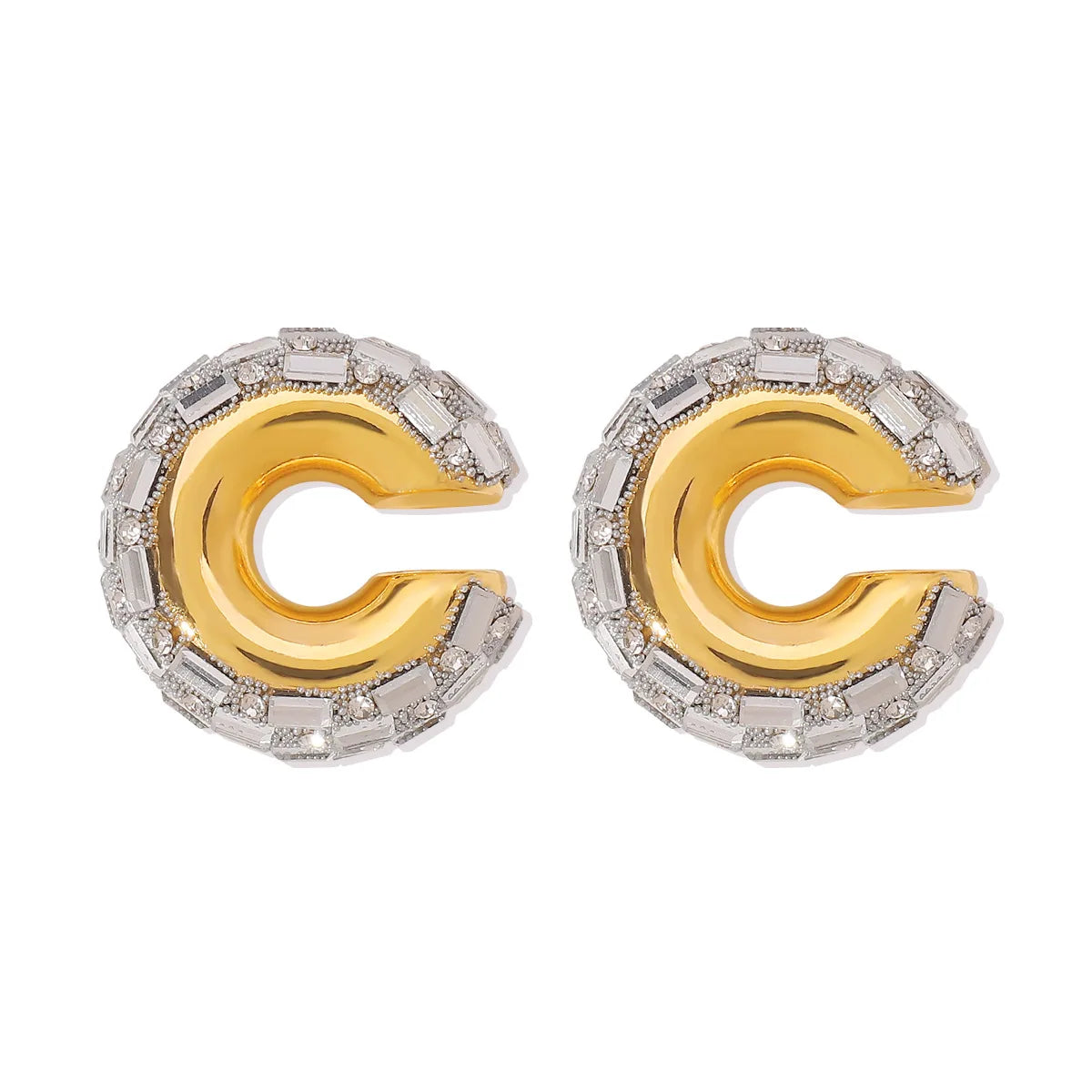 Colorful Zircon Crystal Rhinestone Ear Cuff Clips Earrings