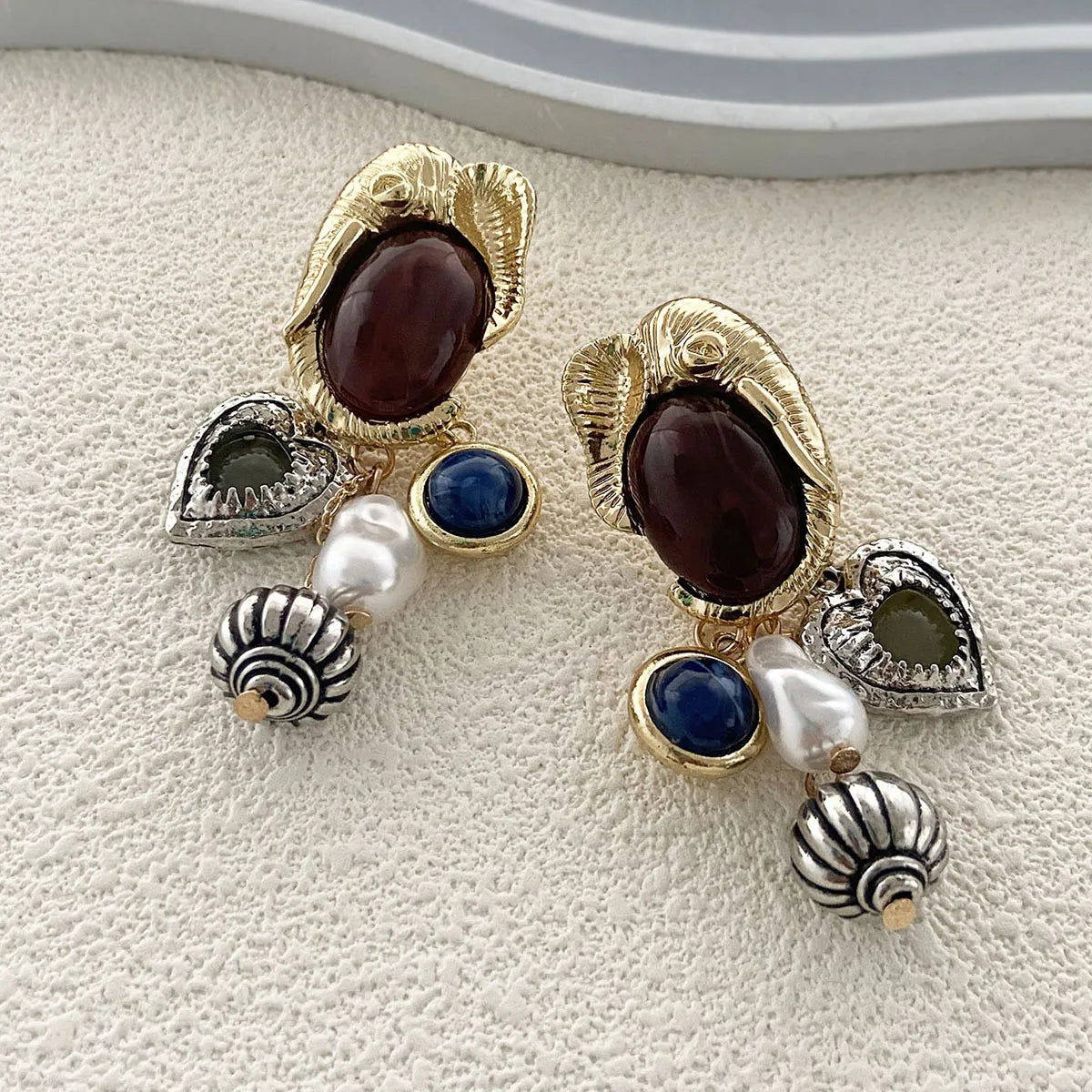 Baroque Charm Pendant Drop Earrings