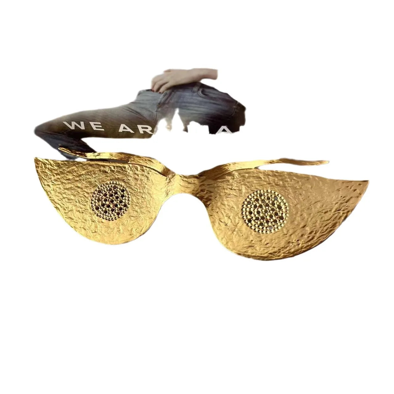 Surrealist Gold Metal Decorative Eyewear