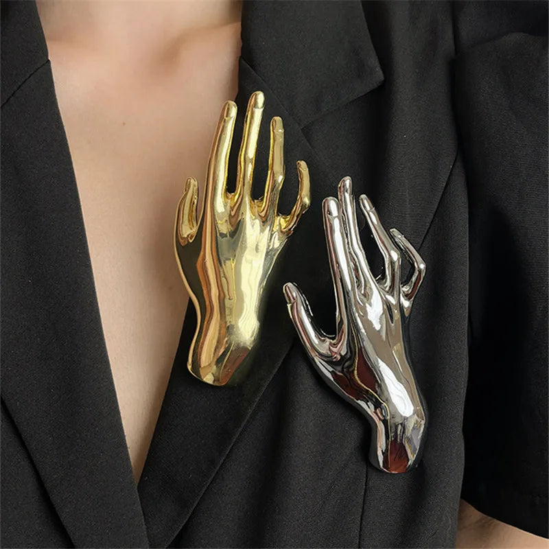 Hand Shaped Statement Brooch