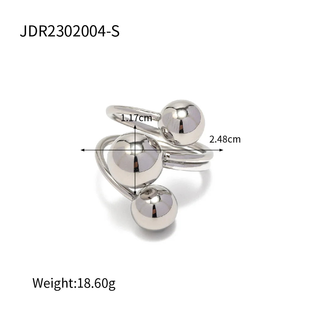 Irregular Adjustable Stackable Stainless Steel Rings