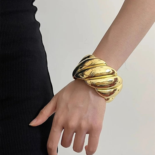 Chunky Glossy Twisted Thread Bracelet Bangles