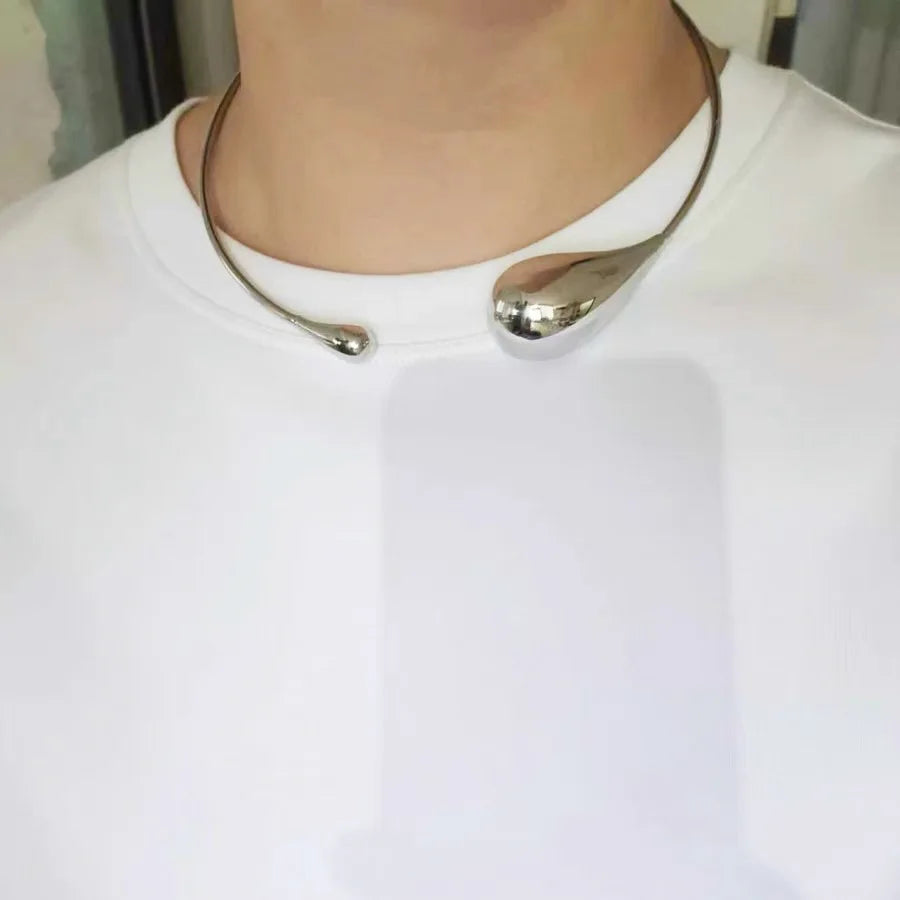 Minimal Style Droplet Shaped Open Choker Necklace