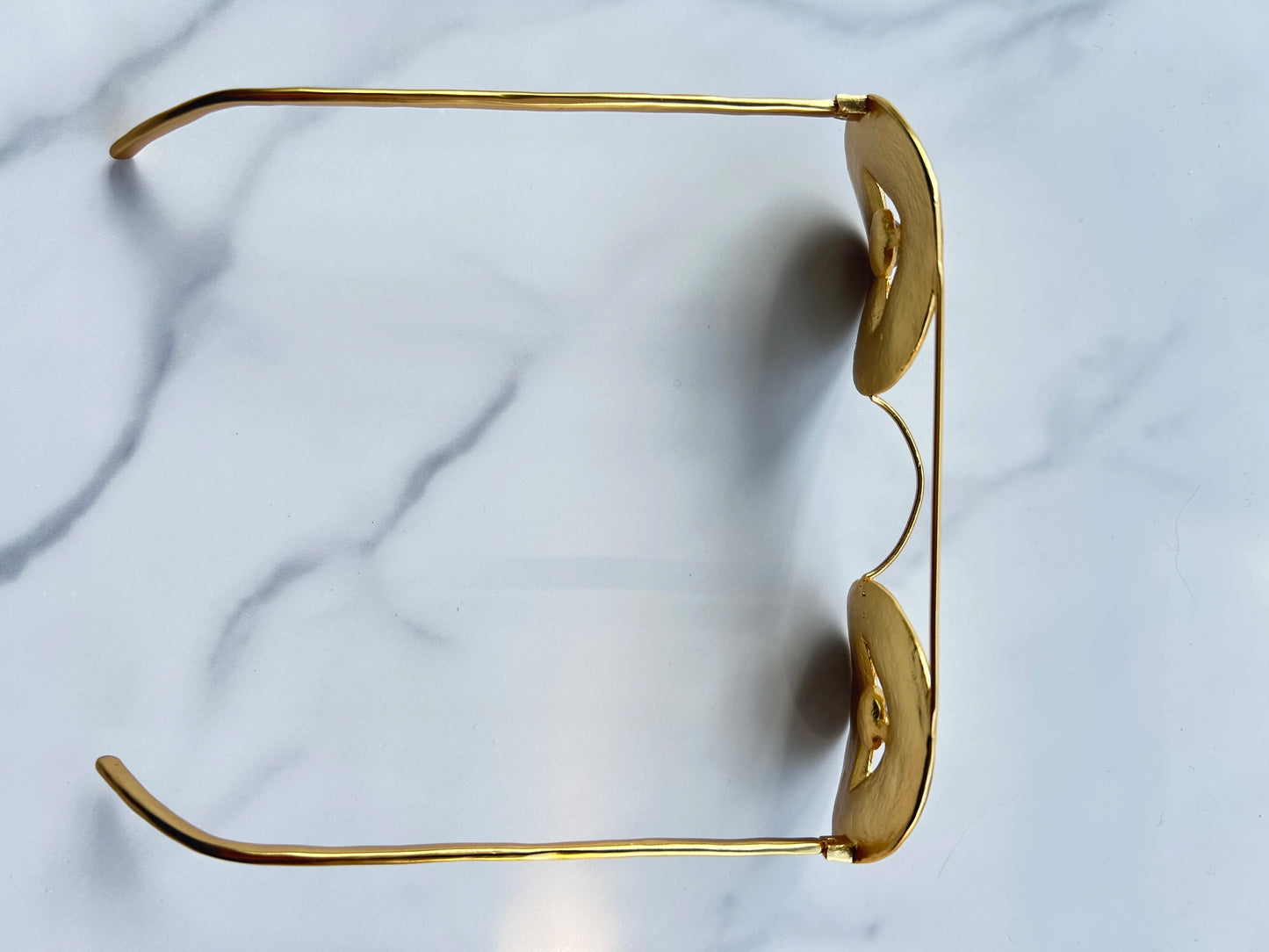 Statement Surrealist Gold Plated Sculptural Decorative Eye Glasses