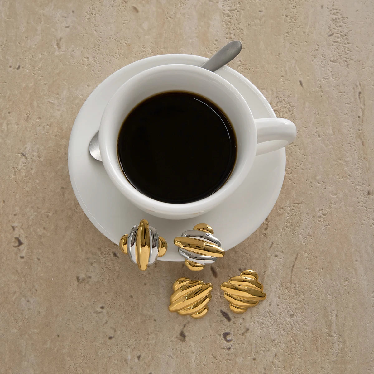 Striped Square Earrings