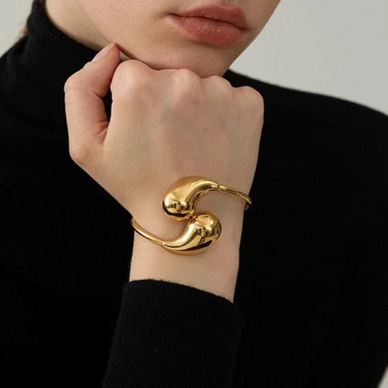 18K Gold Plated Water Drop Bracelet Bangle
