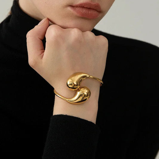 18K Gold Plated Water Drop Bracelet Bangle