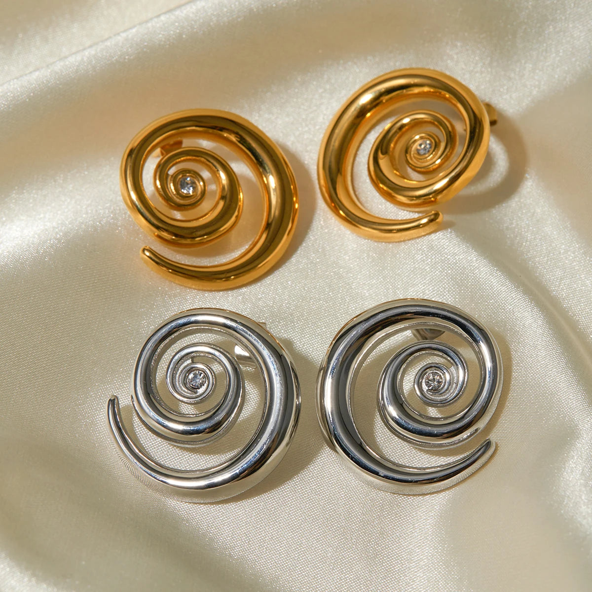 Spiral Diamond Earrings