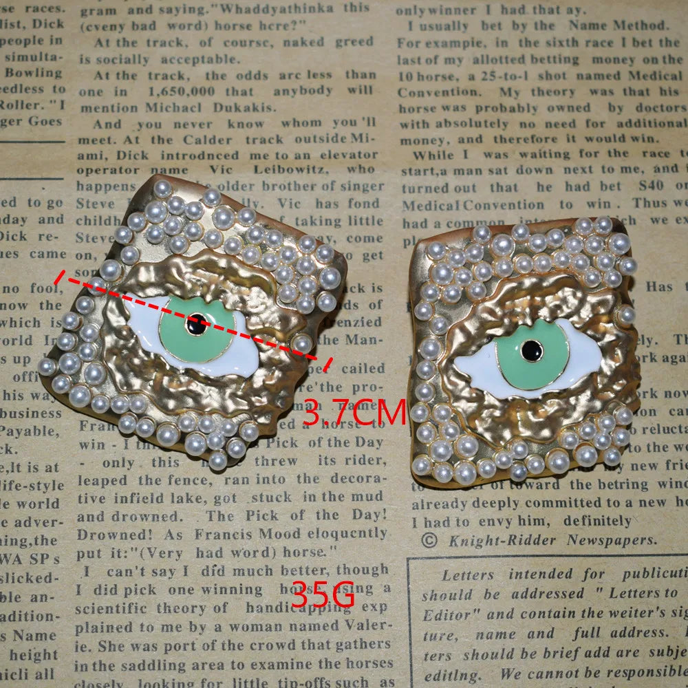 Vintage Schiaparelli Eyes Geometric Stud Earrings For Women Fashion Jewelry