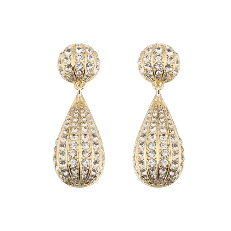 Statement Rhinestone Balloon Droplet Earrings