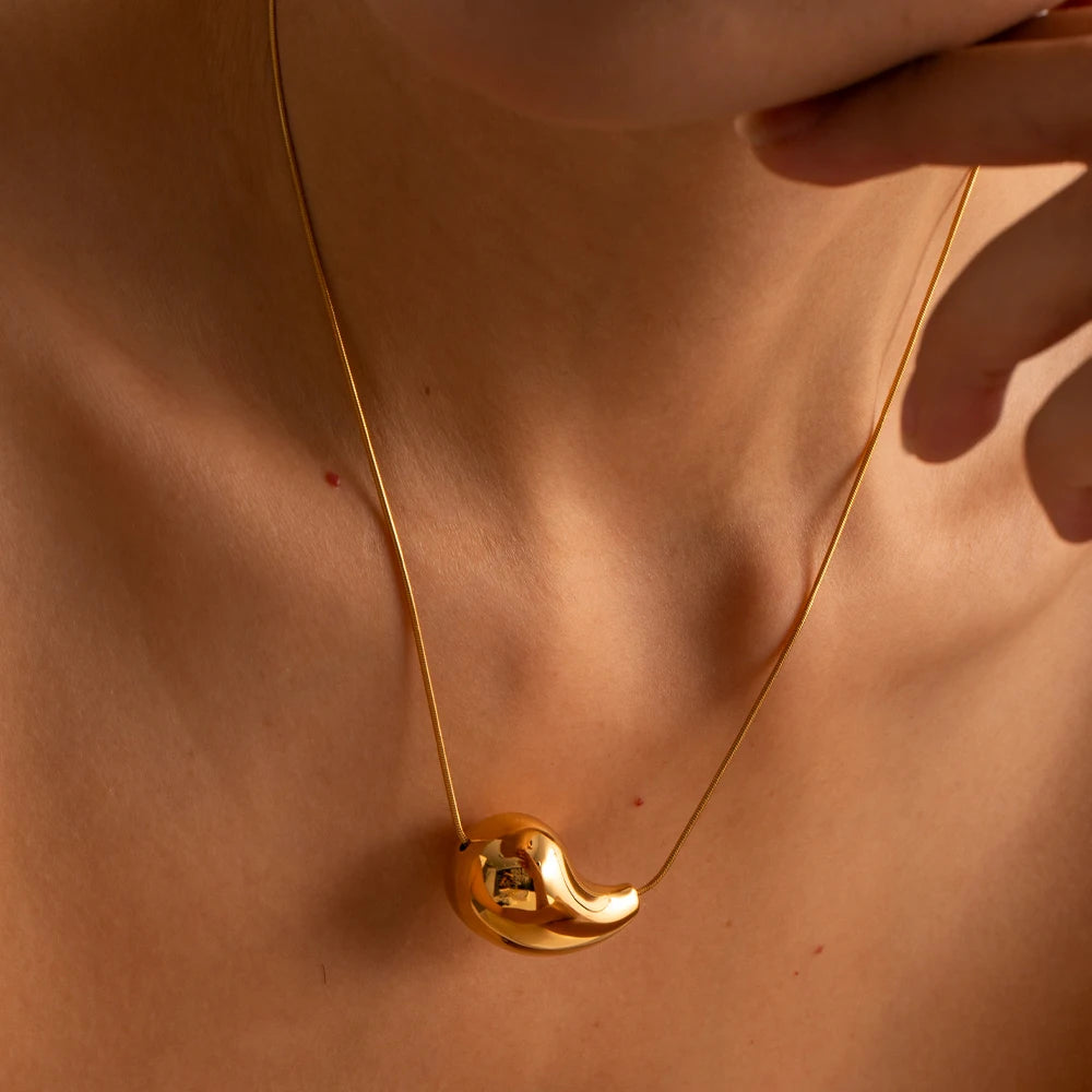 Drop Pendant Necklace 18k Gold-Plated