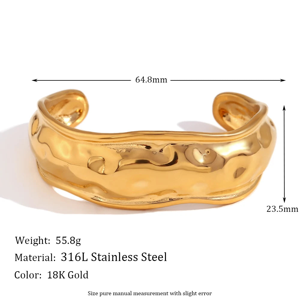 18K Plated Curved Bracelet