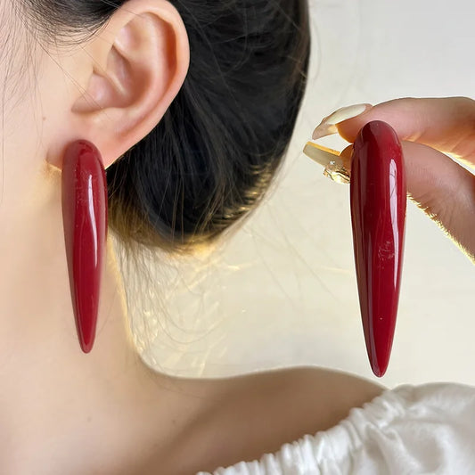 Resin Long Cone Stud Earrings