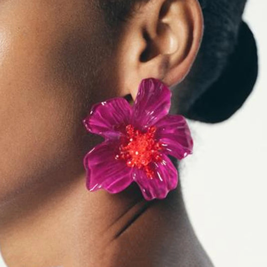 Resin Flower Earrings