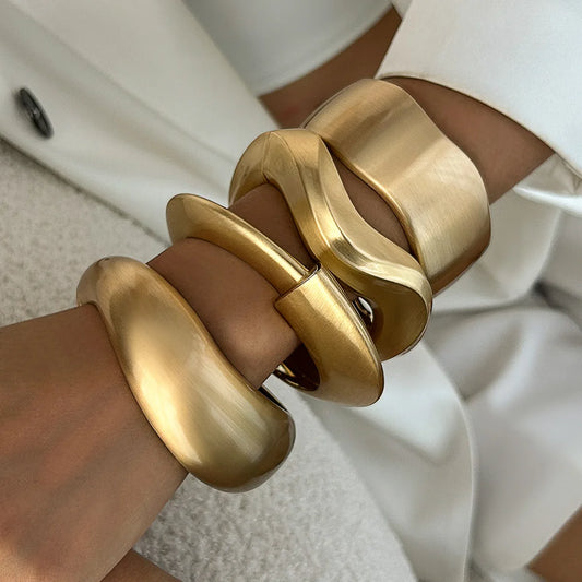 Chunky Wide Metal  Bangles